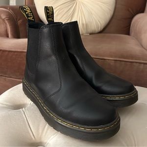 Dr. Martens Black Leather Slide On Chelsea Boots Size US7 Women UK5